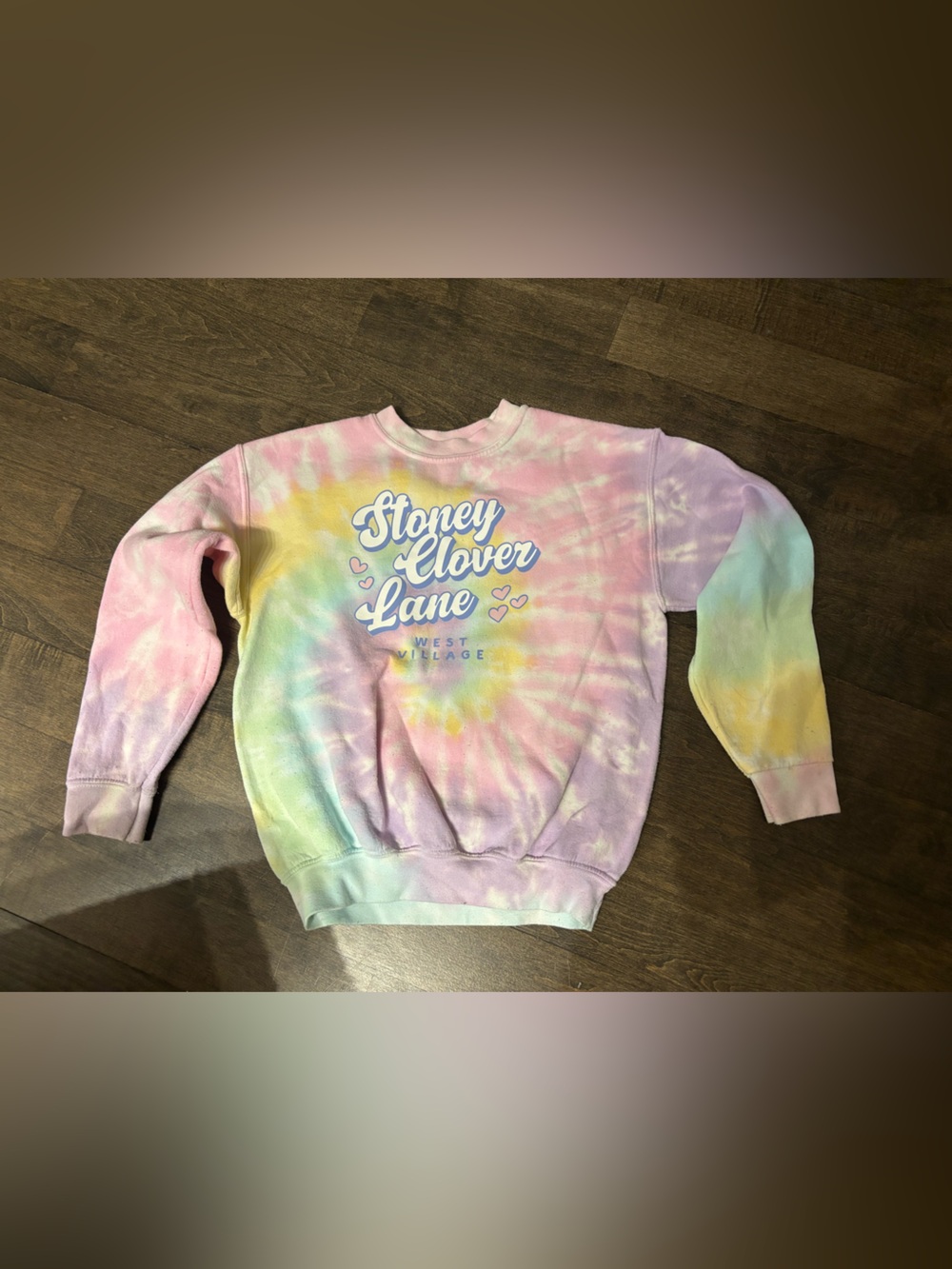 Stoney Clover Lane Kids Tie-Dye Sweatshirt - Pastel Pink, Purple, Yellow, Mint